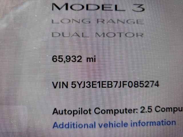 Photo 8 from auction – 2018 TESLA MODEL 3 with VIN 5YJ3E1EB7JF085274