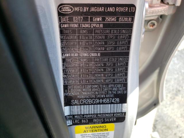 Photo 10 from auction – 2017 LAND ROVER DISCOVERY with VIN SALCR2BG9HH687428