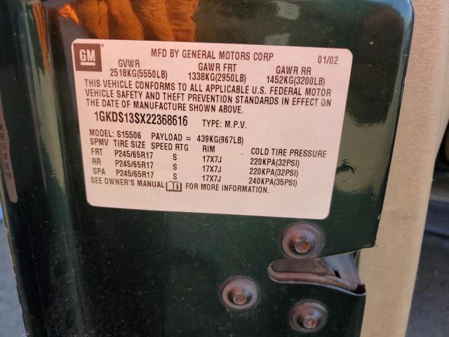 Photo 10 from auction – 2002 GMC ENVOY with VIN 1GKDS13SX22368616