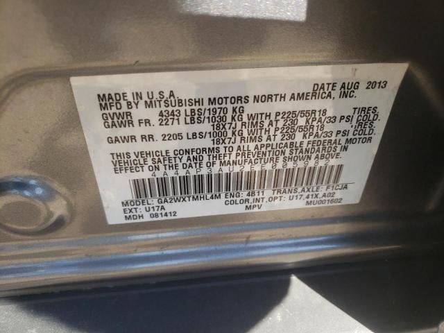 Photo 10 from auction – 2014 MITSUBISHI OUTLANDER with VIN 4A4AP3AU2EE005982