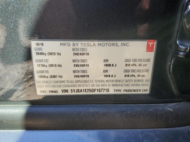 Photo 10 from auction – 2016 TESLA MODEL S with VIN 5YJSA1E25GF167715