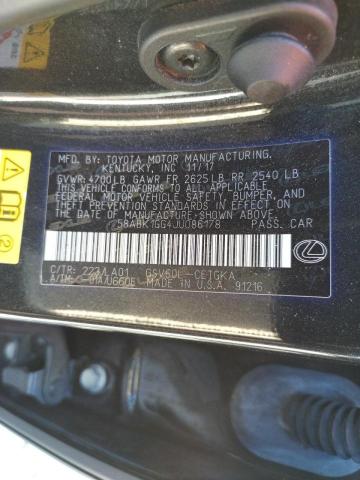 Photo 10 from auction – 2018 LEXUS ES 350 with VIN 58ABK1GG4JU086178