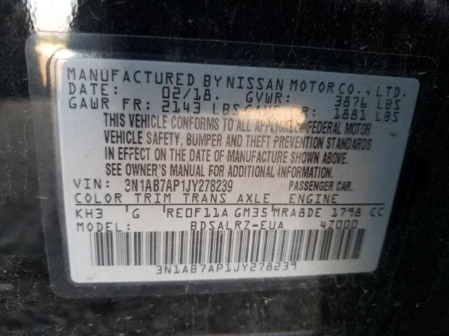 Photo 10 from auction – 2018 NISSAN SENTRA S with VIN 3N1AB7AP1JY278239