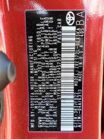 Photo 10 from auction – 2016 TOYOTA COROLLA L with VIN 5YFBURHE6GP457977