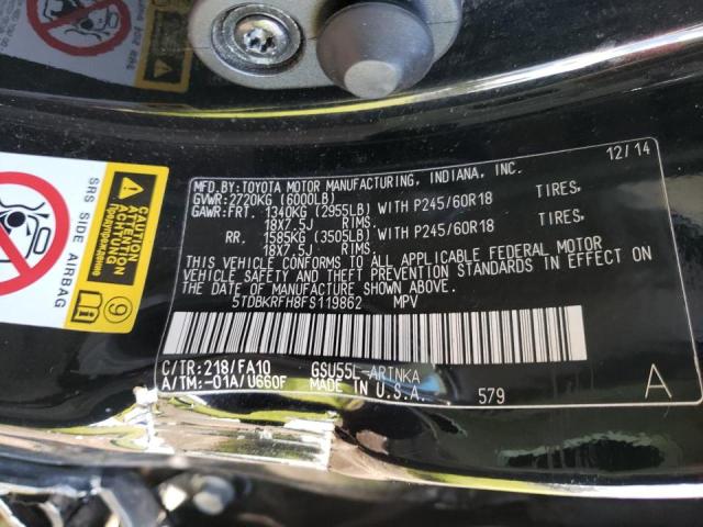 Photo 10 from auction – 2015 TOYOTA HIGHLANDER with VIN 5TDBKRFH8FS119862