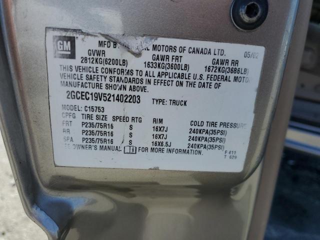 Photo 10 from auction – 2002 CHEVROLET SILV1500 2 with VIN 2GCEC19V521402203