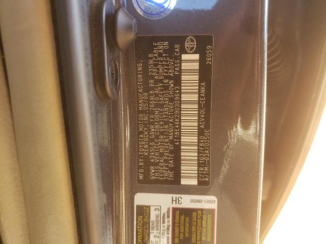 Photo 10 from auction – 2009 TOYOTA CAMRY BASE with VIN 4T1BE46K29U309643