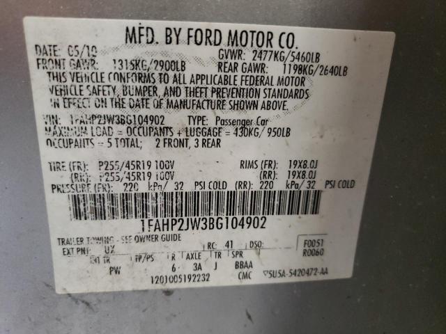 Photo 10 from auction – 2011 FORD TAURUS LIM with VIN 1FAHP2JW3BG104902