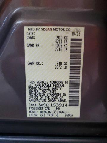 Photo 10 from auction – 2014 NISSAN ALTIMA 2.5 with VIN 1N4AL3AP3EC153914