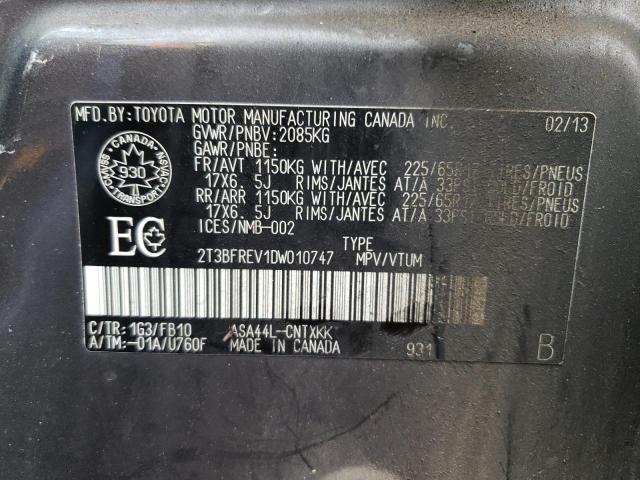 Photo 10 from auction – 2013 TOYOTA RAV4 LE with VIN 2T3BFREV1DW010747