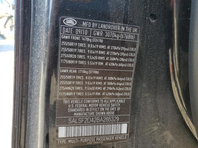 Photo 10 from auction – 2011 LAND ROVER RANGE ROVE with VIN SALSF2D42BA265329