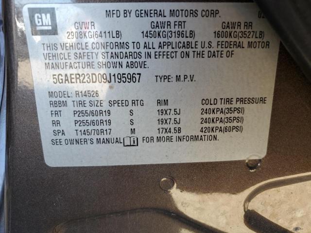 Photo 10 from auction – 2009 BUICK ENCLAVE CX with VIN 5GAER23D09J195967