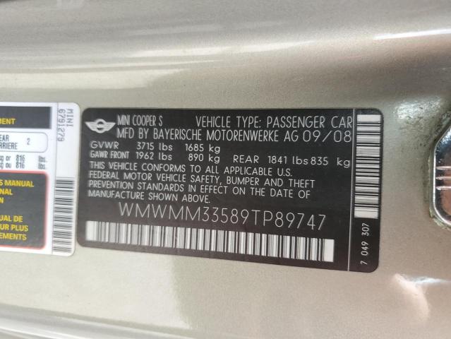 Photo 10 from auction – 2009 MINI COOPER S C with VIN WMWMM33589TP89747