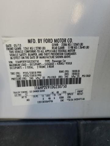 Photo 10 from auction – 2013 FORD TAURUS SEL with VIN 1FAHP2E91DG230750
