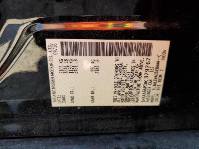 Photo 10 from auction – 2017 NISSAN MAXIMA 3.5 with VIN 1N4AA6AP1HC379767
