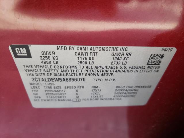 Photo 10 from auction – 2010 GMC TERRAIN SL with VIN 2CTALDEW5A6356070