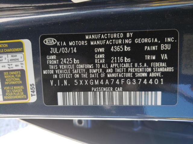 Photo 10 from auction – 2015 KIA OPTIMA LX with VIN 5XXGM4A74FG374401