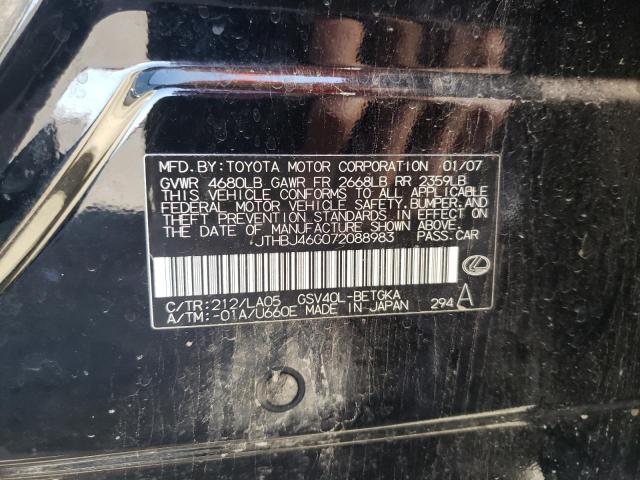 Photo 10 from auction – 2007 LEXUS ES 350 with VIN JTHBJ46G072088983