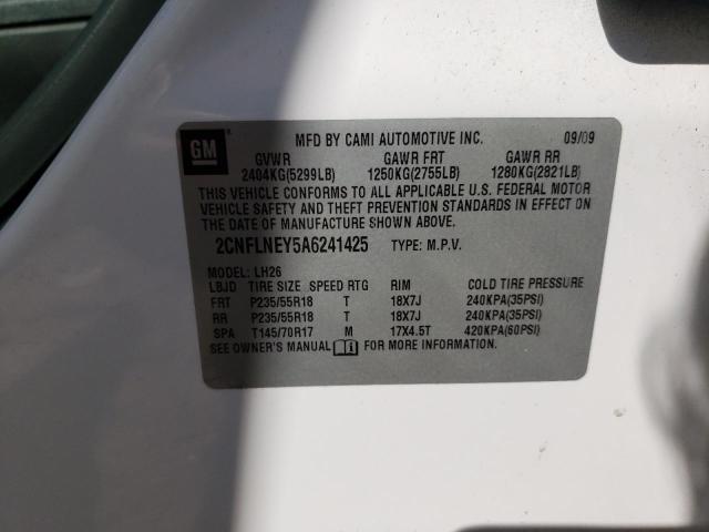 Photo 10 from auction – 2010 CHEVROLET EQUINOX LT with VIN 2CNFLNEY5A6241425