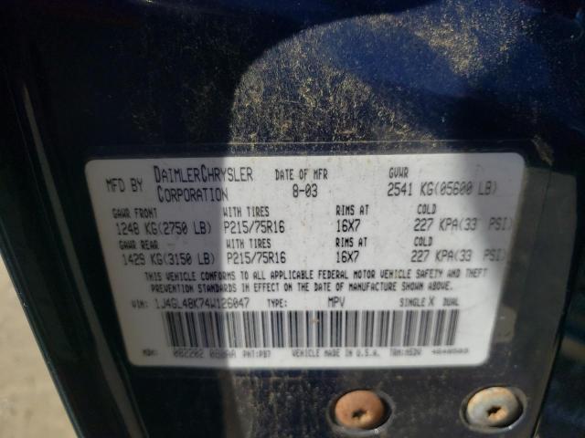 Photo 10 from auction – 2004 JEEP LIBERTY SP with VIN 1J4GL48K74W126047