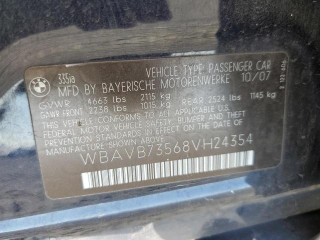 Photo 10 from auction – 2008 BMW 335 I with VIN WBAVB73568VH24354