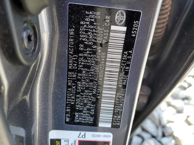Photo 10 from auction – 2013 TOYOTA CAMRY L with VIN 4T1BF1FK9DU254466