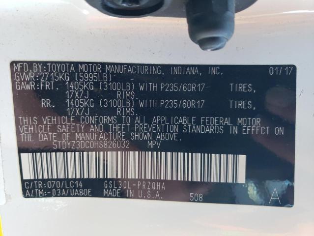 Photo 10 from auction – 2017 TOYOTA SIENNA XLE with VIN 5TDYZ3DC0HS826032