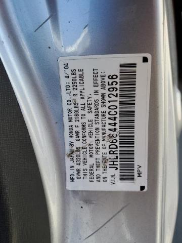 Photo 10 from auction – 2004 HONDA CR-V LX with VIN JHLRD68444C012956