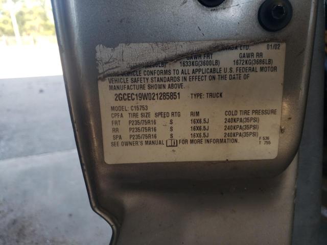 Photo 10 from auction – 2002 CHEVROLET SILVERADO with VIN 2GCEC19W021285851