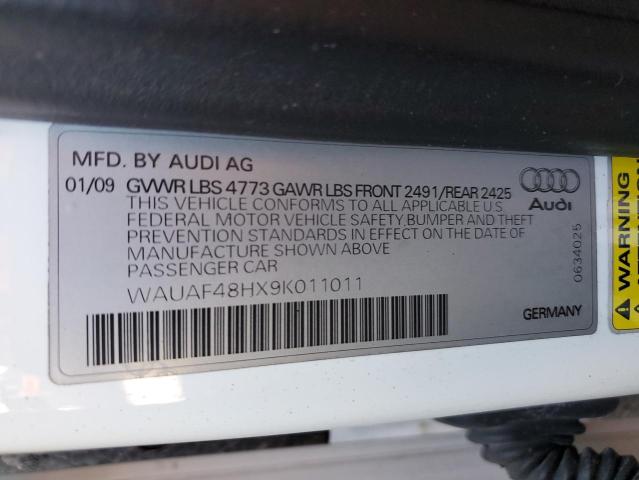 Photo 10 from auction – 2009 AUDI A4 2.0T CA with VIN WAUAF48HX9K011011