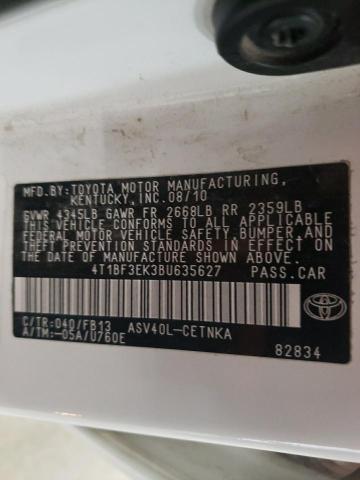 Photo 10 from auction – 2011 TOYOTA CAMRY BASE with VIN 4T1BF3EK3BU635627