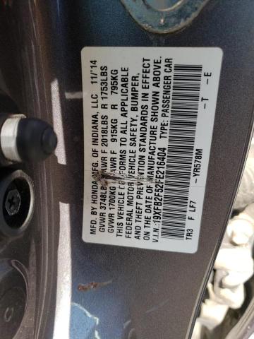 Photo 10 from auction – 2015 HONDA CIVIC LX with VIN 19XFB2F52FE216404