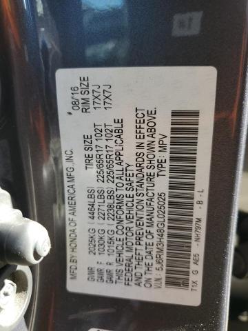 Photo 10 from auction – 2016 HONDA CR-V SE with VIN 5J6RM3H48GL025025