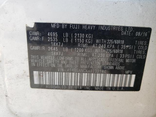 Photo 10 from auction – 2017 SUBARU OUTBACK 2. with VIN 4S4BSANCXH3232140