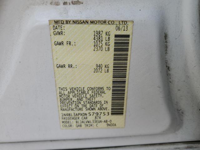 Photo 10 from auction – 2013 NISSAN ALTIMA 3.5 with VIN 1N4BL3APXDN579753