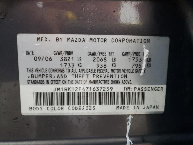 Photo 10 from auction – 2007 MAZDA 3 I with VIN JM1BK12F471637259