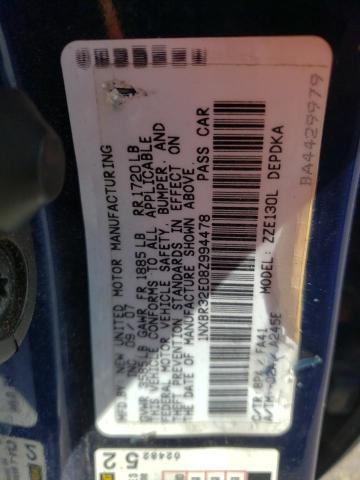 Photo 10 from auction – 2008 TOYOTA COROLLA CE with VIN 1NXBR32E08Z994478