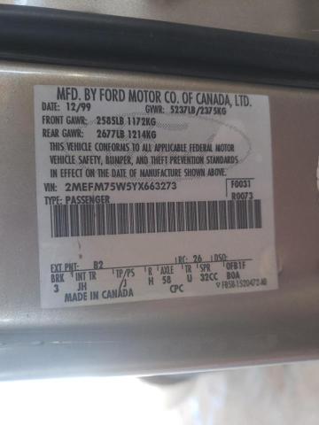 Photo 10 from auction – 2000 MERCURY GRAND MARQ with VIN 2MEFM75W5YX663273