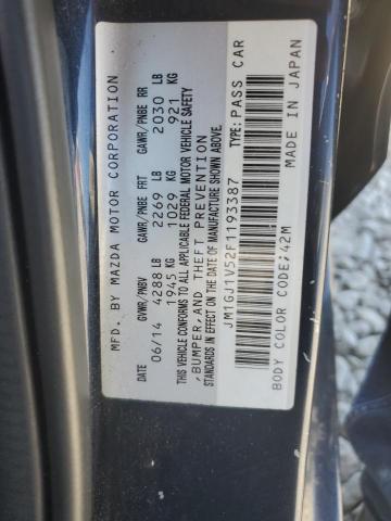 Photo 10 from auction – 2015 MAZDA 6 TOURING with VIN JM1GJ1V52F1193387