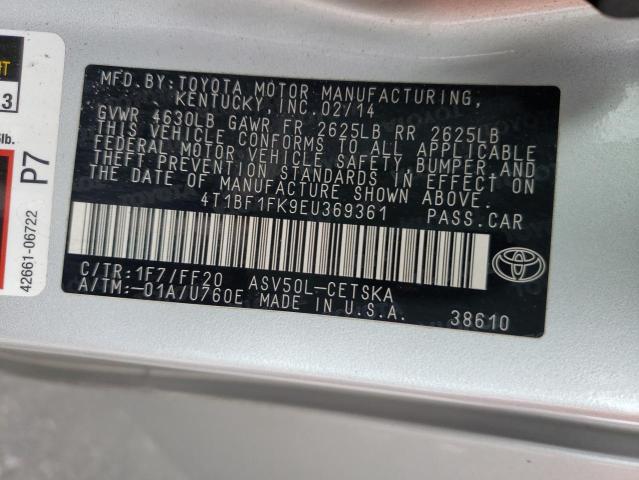Photo 10 from auction – 2014 TOYOTA CAMRY with VIN 4T1BF1FK9EU369361