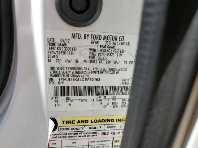 Photo 10 from auction – 2012 FORD EXPEDITION with VIN 1FMJU1K54CEF53163