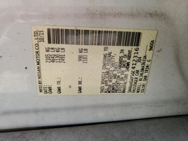 Photo 10 from auction – 2016 NISSAN MAXIMA with VIN 1N4AA6AP5GC412316