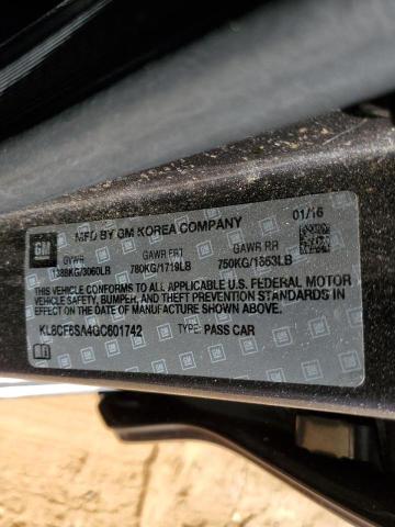 Photo 10 from auction – 2016 CHEVROLET SPARK 2LT with VIN KL8CF6SA4GC601742