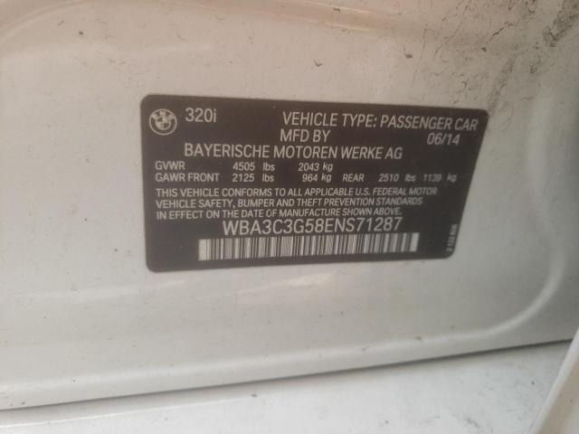 Photo 10 from auction – 2014 BMW 320 I XDRI with VIN WBA3C3G58ENS71287