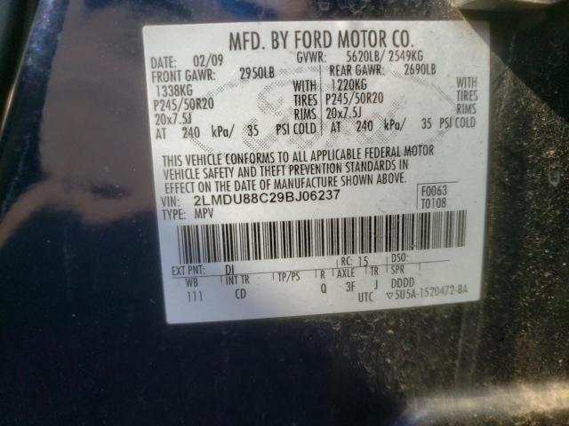 Photo 10 from auction – 2009 LINCOLN MKX with VIN 2LMDU88C29BJ06237