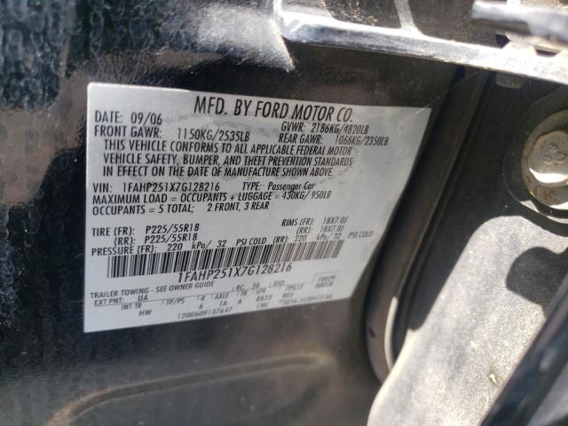 Photo 10 from auction – 2007 FORD FIVE HUNDR with VIN 1FAHP251X7G128216