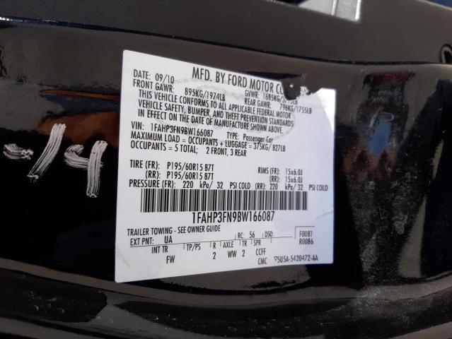 Photo 10 from auction – 2011 FORD FOCUS SE with VIN 1FAHP3FN9BW166087