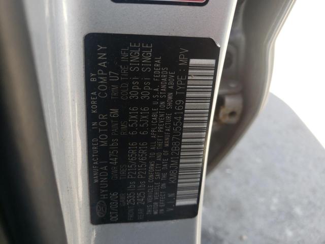 Photo 10 from auction – 2007 HYUNDAI TUCSON GLS with VIN KM8JM12B87U554169