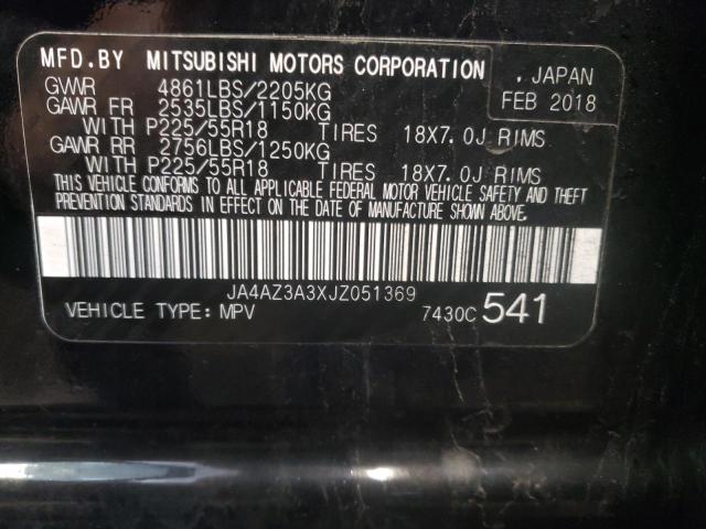 Photo 10 from auction – 2018 MITSUBISHI OUTLANDER with VIN JA4AZ3A3XJZ051369