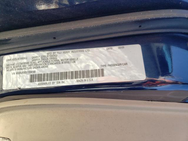 Photo 10 from auction – 2007 SUBARU LEGACY 2.5 with VIN 4S3BL616377204198